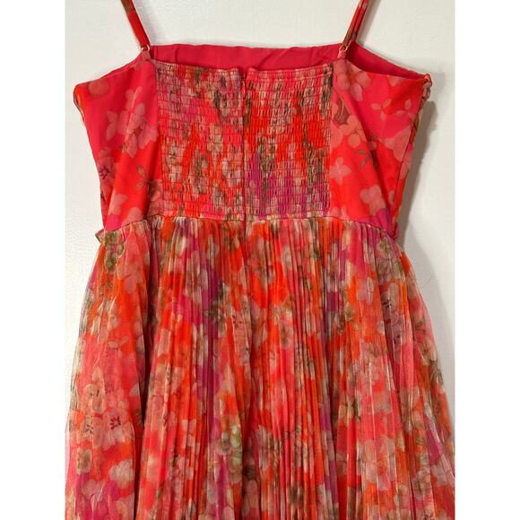 Hutch Women's Quinn Pleated Midi Cocktail Dress Mixed Pink Bouquet Size 2 NWT - Picture 12 of 15